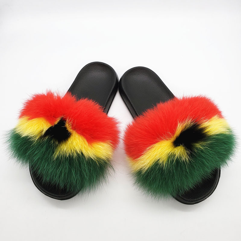 Faux Fox Fur Slides South Africa Fluffy Slides